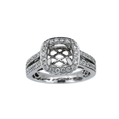 18K White Gold RR0649 Women's Ring With 0.85 CT Diamonds