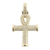 Yellow Gold Ankh Pendant with Diamonds