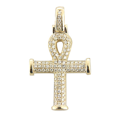 Yellow Gold Ankh Pendant with Diamonds