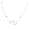 18K White Gold Double Heart Diamond Pendant with Chain 0.65CT