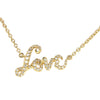 18K Yellow Gold Diamond "Love" Pendant with Chain 0.20CT