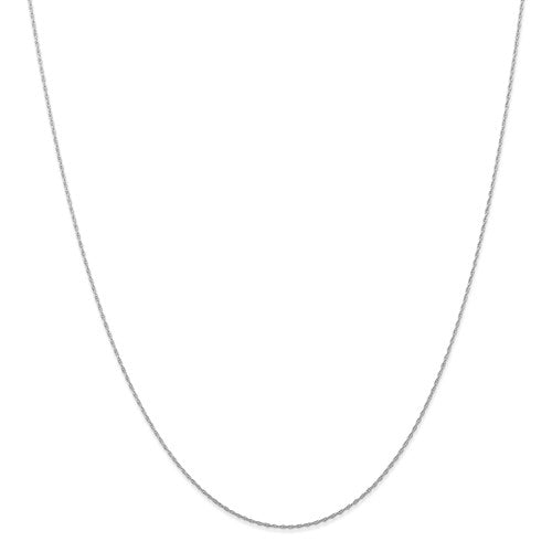 10k White Gold .5 mm Carded Cable Rope Chain Available Sizes 16"-24"