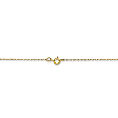 10k Yellow Gold .5 mm Carded Cable Rope Chain Available Sizes 16"-24"