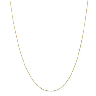 10K Rose Gold .5 mm Carded Cable Rope Chain Available Size 18"