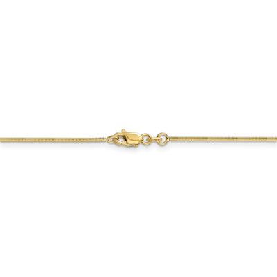 10k Yellow Gold .90mm Round Snake Chain Available 16"-24"