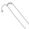 14K White Gold Polished Fancy Link Adjustable Chain Available Size 22"-30"