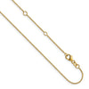 14k Yellow Gold 1.25mm Round Cable 1in + 1in Adjustable Chain Available Sizes 18"-30"