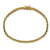 18K Yellow Gold 2 Row Bracelet With Round Cut Diamonds And 4.42CT