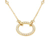 18K Yellow Gold Diamond by the Yard Chain with Diamond Circle of Life 0.38CT