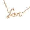 18K Rose Gold Diamond "Love" Pendant with Chain 0.20CT