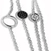 18K White Gold Black and White Diamond Circle Necklace 2.00CT