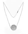 14K White Gold Diamond Ball Necklace With Round Cut Diamonds 6.00CT