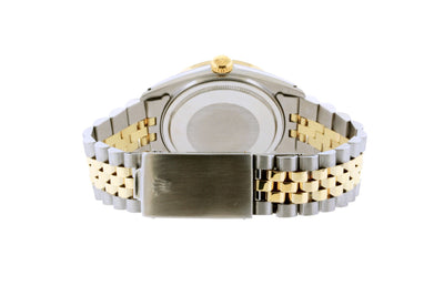 Rolex Datejust Diamond Watch, 36mm, Yellow Gold and Stainless Steel Bracelet White Mother of Pearl Dial w/ Diamond Bezel