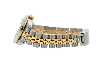 Rolex Datejust Diamond Watch, 26mm, Yellow Gold and Stainless Steel Bracelet Blue Rolex Dial w/ Diamond Bezel