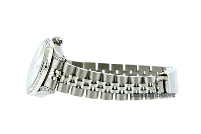 Rolex Datejust Diamond Watch, 26mm, Stainless SteelBracelet Rolex White Dial w/ Diamond Bezel and Lugs