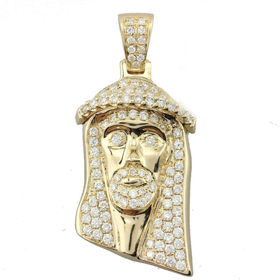 Small Jesus Head with Round Cut Diamonds