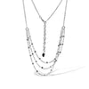 18K White Gold Multi-Strand Necklace with Diamonds 1.00CT