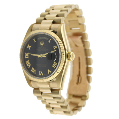 Rolex Day-Date Yellow Gold Roman Numeral Dial 36mm 18238