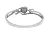 14K White Gold Diamond Heart Bracelet With Round Cut Diamonds 2.00CT