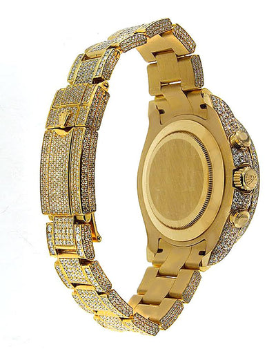 Rolex Yacht Master II Diamond Watch, 116688 44mm, Yellow Gold Bracelet and White Dial with 45CT Diamonds