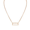 18K Rose Gold Diamond Rectangle Pendant with Chain 0.26CT