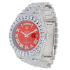 18K White Gold Rolex Diamond Watch, Day Date II 218239 41mm, Red Dial With 20.70CT Diamonds