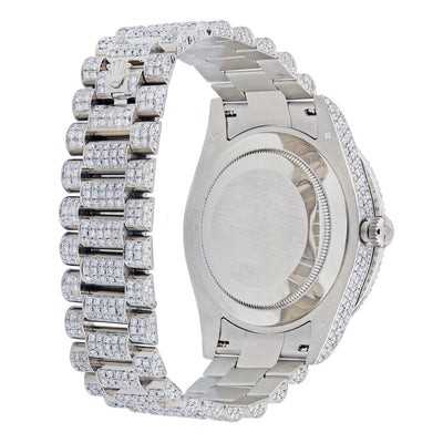 18K White Gold Rolex Diamond Watch, Day Date II 218239 41mm, Red Dial With 20.70CT Diamonds