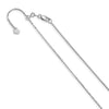 14K White Gold 1 mm Adjustable Flat Cable Chain Available Sizes 22"-30"