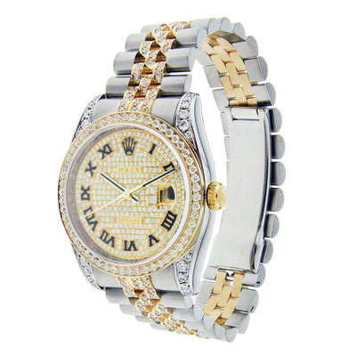 Rolex Datejust Diamond Watch, 36mm, Stainless Steel and Yellow Gold with Diamonds 116203