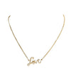 18K Yellow Gold Diamond "Love" Pendant with Chain 0.20CT