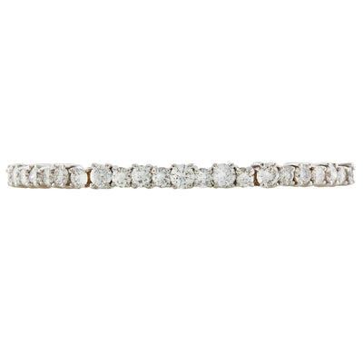 18K White Gold Diamond Tennis Bracelet With Round Cut Diamonds 6.25CT