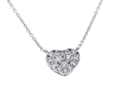 18K White Gold Diamond Heart Necklace With 0.50CT