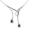 18K Diamond and Ruby Choker Necklace With Round Cut Diamonds 2.54CT