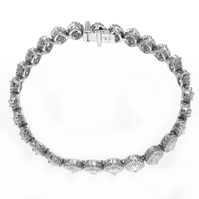 18K White Gold Marquise And Round Diamond Fancy Bracelet Total of 13.43CT