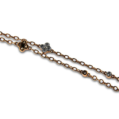 14K Gold Necklace With Black and White Diamonds 4.45CT