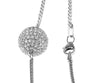 14K White Gold Diamond Ball Necklace With Round Cut Diamonds 2.00CT