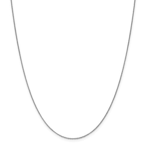 10K White Gold 1.1 mm Flat Cable Chain Available Sizes 16"-24"
