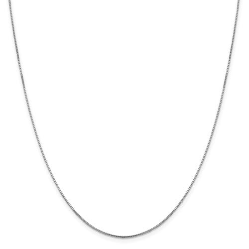 10K White Gold .95 mm Oct. Sparkle Box Chain Available Sizes 16"-20"