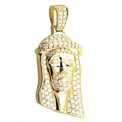 Small Jesus Head with Round Cut Diamonds