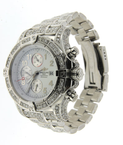 Stainless Steel Breitling Super Avenger with White Diamonds