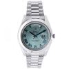 Platinum Rolex Day Date II President 41mm Ice Blue with Blue Roman Numerals Dial 218206