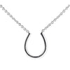 18K White Gold Diamond Horseshoe Pendant with Chain 0.16CT