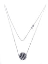 14k White Gold Ball Necklace with Black and White Diamonds 4.00CT