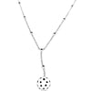 18K White Gold Ball Necklace with Black Diamonds