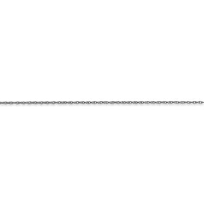 14k White Gold .5 mm Carded Cable Rope Chain Available Sizes 13"-24"