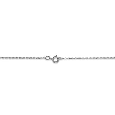 14k White Gold .5 mm Carded Cable Rope Chain Available Sizes 13"-24"