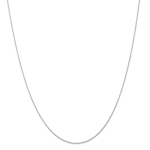 14k White Gold .5 mm Carded Cable Rope Chain Available Sizes 13"-24"
