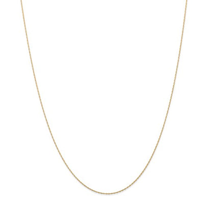 14k Yellow Gold .5 mm Carded Cable Rope Chain Available Sizes 13"-24"