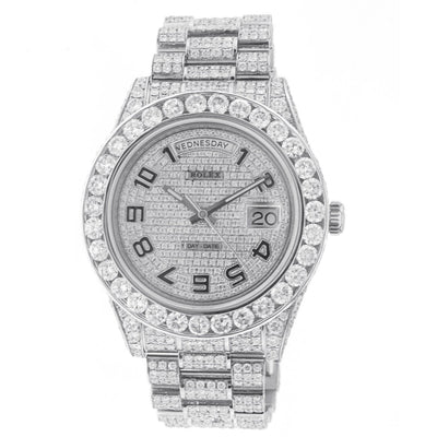 18K White Gold Rolex Diamond Watch, Day Date II 21839 41mm, with 33.25 CT Diamonds