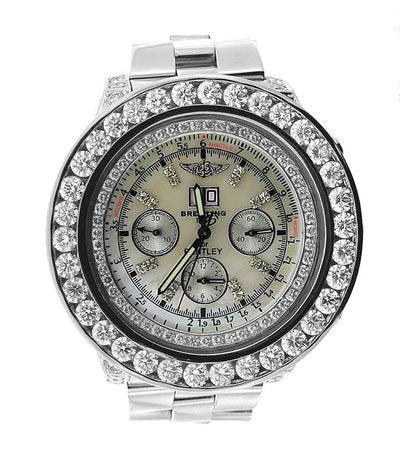 Stainless Steel Breitling Bentley Motors Diamond Watch